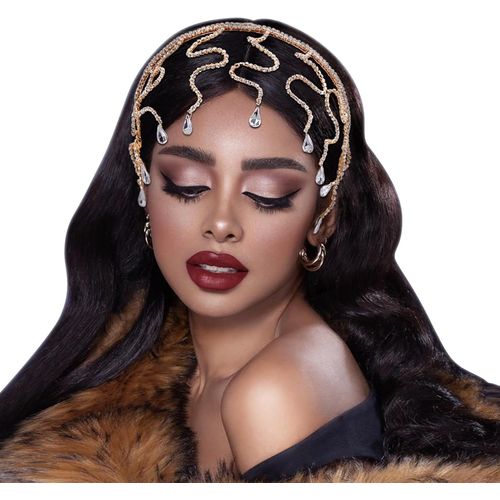 Kal-Serre-Tête En Forme De Cerceau De Cheveux En Cristal De Serpent, Strass Tête Chaîne Front Bijoux, Accessoires De Cheveux De Diadème De Mariage Pour Femmes Filles Fête D'anniversaire