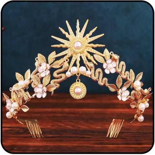 Kal-Couronne Et Diadèmes De Mariage En Forme D'étoile Pour Mariée - Couronne En Feuille D'or - Bandeau Serpent De La Déesse Grecque - Bijou De Cheveux De Mariée Pour Femme