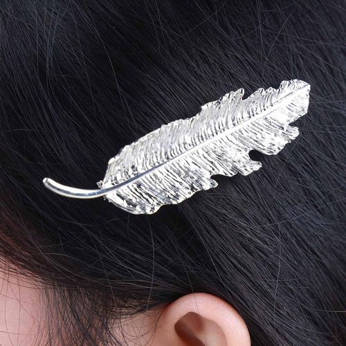 Kal-Barrettes Barrettes Feuille Vintage Barrettes Plumes Argent Barrettes Barrettes Feuilles Métal Barrettes Barrettes Cheveux Accessoires Cheveux Français Pour Femmes Et Filles Coiffure