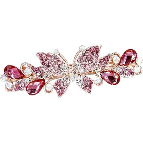 Kal-Cristal Cheveux Barrettes Accessoires, Barrettes À Cheveux Vintage En Forme De Papillon En Cristal Pour Femme Et Fille, Pinces Cheveux Élégant Pour La Décoration De Cheveux