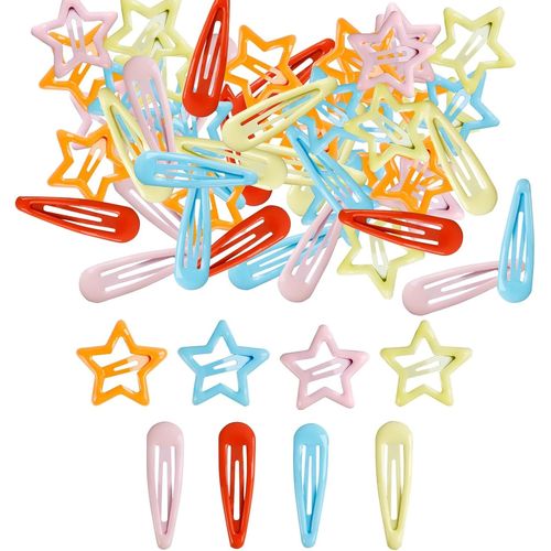 Kal-Fulandl Lot De 80 Barrettes À Cheveux Y2k En Métal Lisse Et Mignon, Pour Femmes, Pour Organiser Les Cheveux Fins Et Épais, Cavité Antidérapante (Mélange De Couleurs)