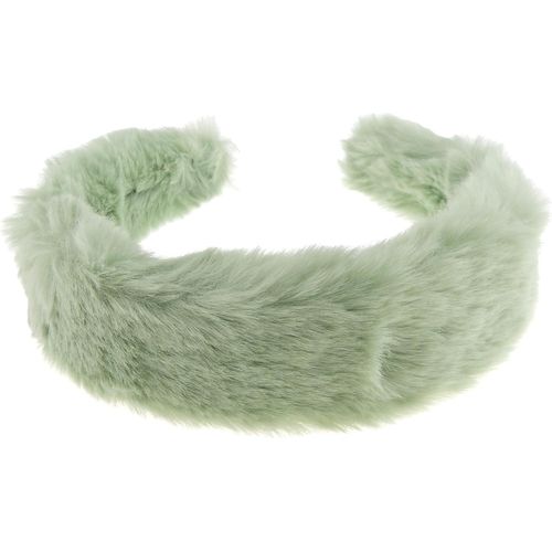 Kal-Serre-Tête En Fausse Fourrure Épaisse Et Douce Pour Femme, Style Bohème, Long, Court, Fin, Épais, Hiver, Noël, Anniversaire, Mariage, Demoiselle D'honneur, Fête - Vert Sauge