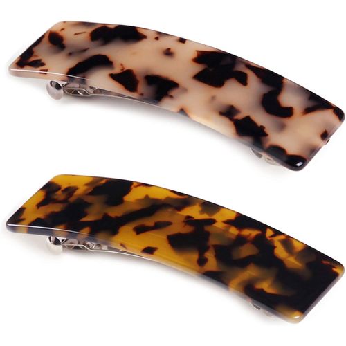 Kal-2 Pièces Grande Barrettes À Cheveux Pour Femme Barettes Cheveux Femme Chic,Rectangle Barettes Cheveux Pince À Cheveux Femme,Automatique Barrette Cheveux Femme Ecailles