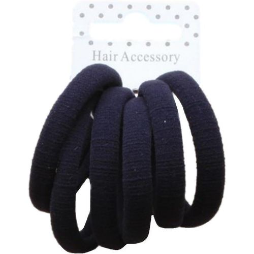 Kal-Set Of 6 Navy Blue Soft Jersey Endless Hair Elastics Bobbles Bands By