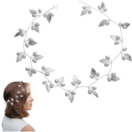 Kal-Bandeau Cheveux Femme Princesse Feuille Et Perle Bandeaux De Mariée Bijoux De Fantaisie Mariage Casque Accessoires Pour Femmes Fête Anniversaire X05026