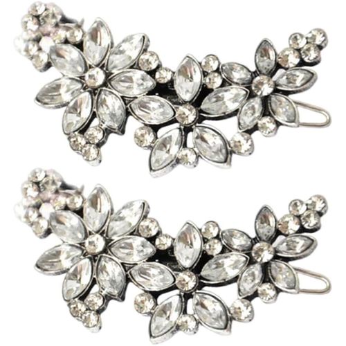 Kal-2 Pièces Barrettes À Cheveux En Strass Pour Mariage Épingles À Cheveux En Strass Argent Bijou De Cheveux Pour Femmes
