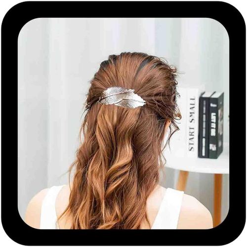 Kal-Barrette À Cheveux Vintage Métal Doré Barrette À Cheveux Alliage Feuilles Barrette À Cheveux Barrette À Feuilles Minimaliste Accessoires Cheveux Pour Femmes Et Filles (Or)