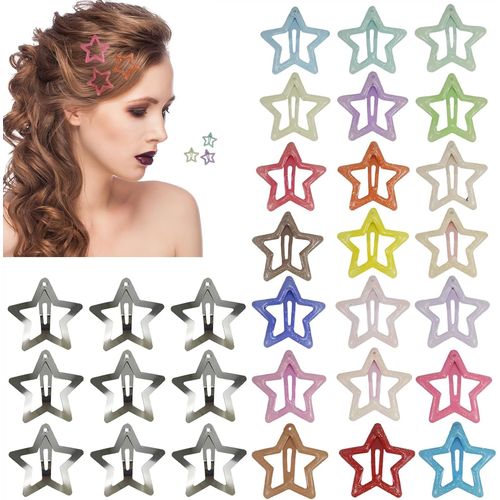 Kal-Lot De 30 Barrettes À Cheveux Multicolores En Forme D'étoile Pour Filles Et Femmes, Antidérapantes, Accessoires De Cheveux Kawaii, Accessoires De Mode Élégants Pour Toutes Les Occasions