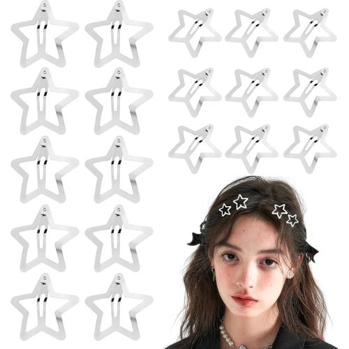 Kal-60 Pièces Barrettes Etoile Pinces,Star Hair Clip Argent Y2k Etoiles En Métal Accessoires Pinces À Cheveux En Étoile Pour Enfants Filles Femmes
