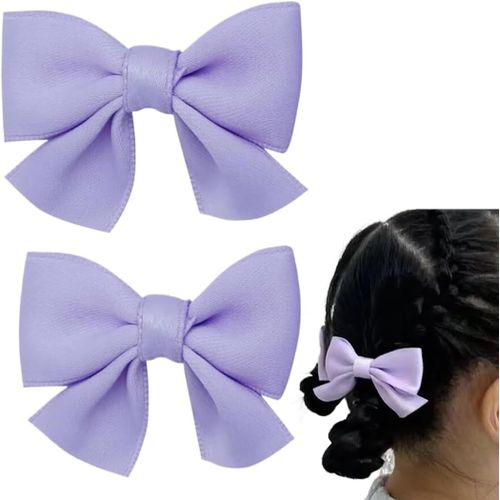 Kal-2 Pièces Violettes Pinces À Cheveux Noeud, Boucle De Pince À Cheveux, Les Filles Anti-Dérapant Crocodile Barrettes De Cheveux, Bijoux De Cheveux De Mode