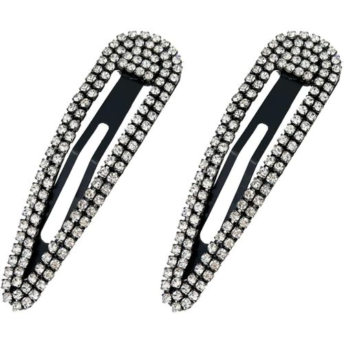 Kal-2 Pièces Bijoux Cheveux Strass Cheveu Bijoux De Cheveux Femmes Barrettes Cheveux Élégantes Bijoux Cheveux(Noir)