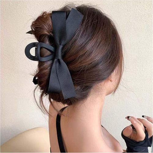 Kal-Pince À Noeud Noeud Noir Pince À Cheveux Noeud Satin Noeud Noeud Barrette Porte Noeud Pince À Cheveux Épaisse Pince À Cheveux Bouclés Accessoires Décoratifs Pour Cheveux Bijoux Pour Femmes