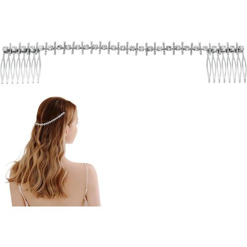 Kal-Headband Cheveux Femme Bandeau De Mariée Avec Perles En Cristal Argenté Pour Mariage Prom De Année Anniversaire Fête Pour Lady Female Et Woman X05011