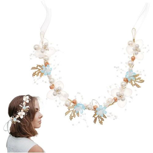 Kal-Headband Bling Bleu Fleur Bandeaux Serre Tête En Cerceau De Cheveux Fins Vintage De Pierres Précieuses Accessoires De Coiffure Pour Femmes Et Woman X04911