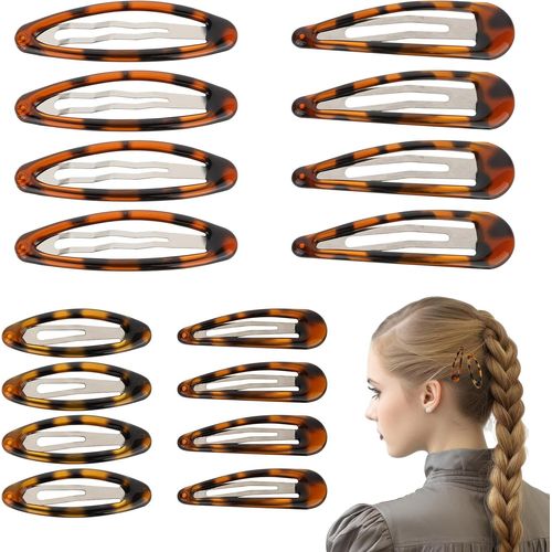 Kal-Lot De 16 Pinces À Cheveux En Métal - 4 Tailles - Pinces À Cheveux Pour Femmes Et Enfants - Accessoires De Cheveux Pour Enfants Et Filles