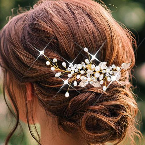 Kal-Bandeau De Mariée Argenté Accessoire De Cheveux De Mariage Pour Femme (Doré, Taille Unique)
