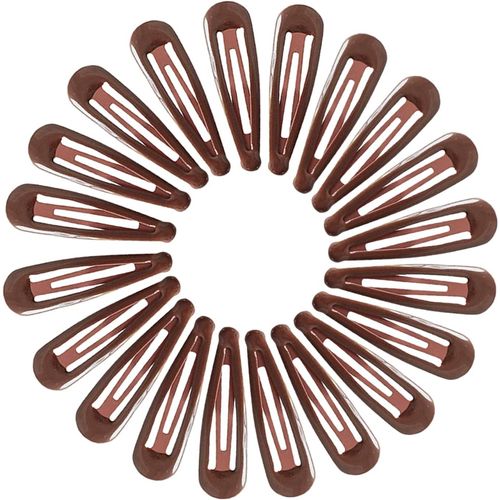 Kal-20pcs 4.8cm Barrettes Pince À Cheveux Clip En Métal, Barrette Cheveux Fille, Snap Barettes Bb En Métal, Femme Snap Clip Barrettes À Cheveux, Enfant Épingle À Cheveux Marron