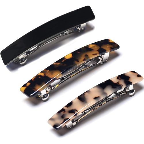 Kal-3 Pièces Petite Barrette Cheveux Femme Rectangle Barettes Cheveux Barrettes Pour Cheveux,Barettes Cheveux Femme Chic Automatique Barrettes Cheveux Femme Ecailles