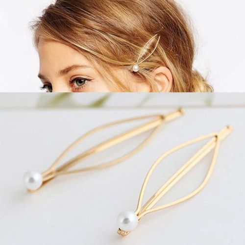 Kal-Barrette Perle Vintage Barrette Boho Or Barrette Cheveux Rétro Barrette Cheveux Décorative Port Quotidien Pinces À Cheveux Épingles À Cheveux Accessoires Cheveux Mariage Pour Femmes 2 Pcs
