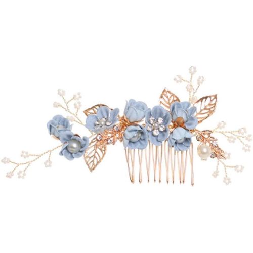 Kal-Peigne À Cheveux De Mariée En Cristaux Bleus - Accessoire Élégant Pour Mariées Et Demoiselles D'honneur, Décoration De Cheveux Pour Mariages, Fêtes Et Occasions Spéciales