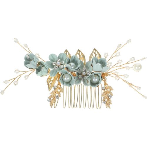 Kal-Peigne De Mariée Alliage Avec Cristaux Accessoire De Cheveux Élégant Pour Événements Spéciaux Vert