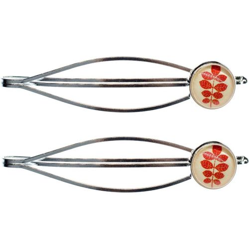 Kal-Feuilles Rouges Lot De 2 Pinces À Cheveux Cheveux Épingle Pince À Cravate Chute Des Feuilles D'automne - Bijoux Mode Main I Clips Accessoires Pour Cheveux Cheveux Pinces À Cheveux