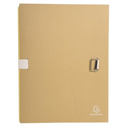 Exacompta Chemise À Dos Extensible, Papier Kraft. Gris Beige Fermeture Par Sangle