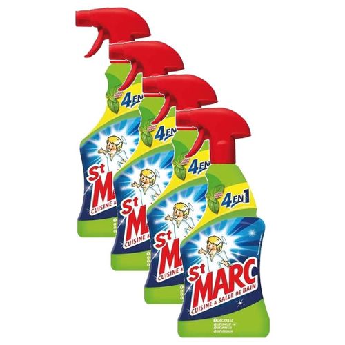 ST MARC Lot de 4 Pistolets Spray 500ml Nettoyant multi-usages 4 en 1 Parfum Menthe