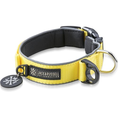 Kal-Collier Pour Chien Premium Luna Réfléchissant Et Collier Pour Chien Rembourré En Néoprène De Différentes Tailles Et Couleurs (Tour De Cou L (43-58 Cm), Jaune)