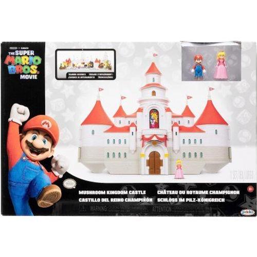 Coffret Super Mario Ch?Teau Princesse Peach : Royaume Champignon + 2 Figurines + 1 Carte Tigre