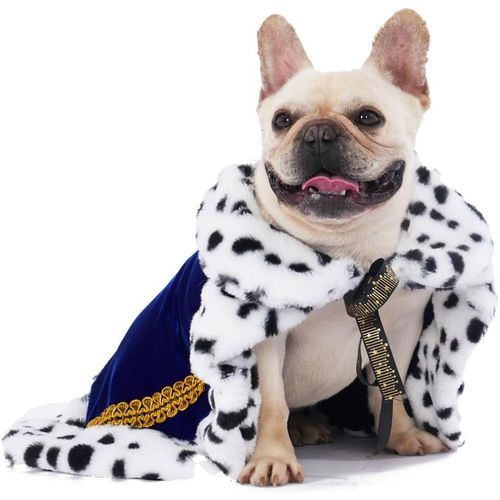Kal-Pet Serial Lux Cape En Fourrure Bleue Pour Costume D'halloween, Costume De Roi, Reine, Prince Et Princesse, Cosplay-M