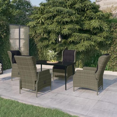Prolenta Premium - Ensemble À Manger De Jardin 5 Pcs Marron