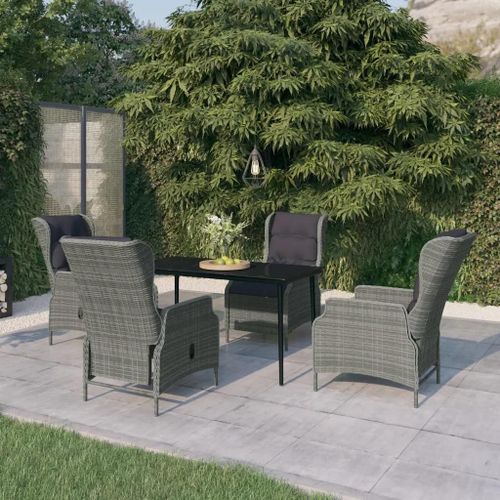 Prolenta Premium - Ensemble À Manger De Jardin 5 Pcs Gris Clair