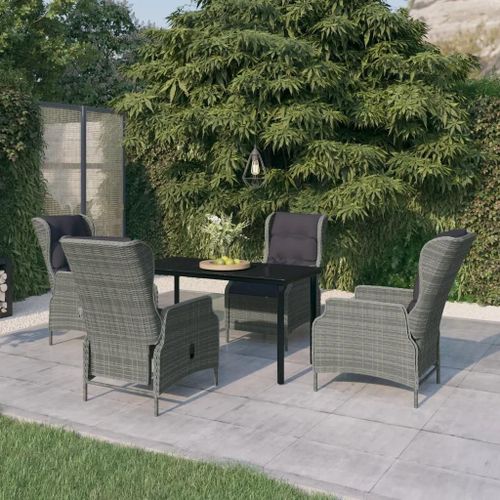 Prolenta Premium - Ensemble À Manger De Jardin 5 Pcs Gris Clair