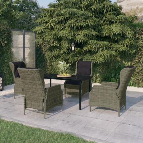 Prolenta Premium - Ensemble À Manger De Jardin 5 Pcs Marron