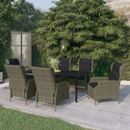 Prolenta Premium - Ensemble À Manger De Jardin 7 Pcs Marron