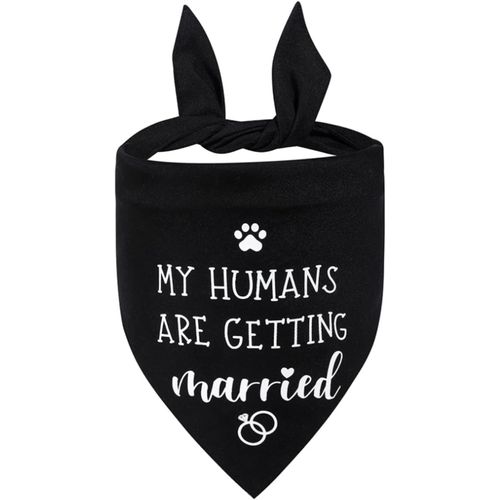 Kal-Bandana Pour Chien « My Humans Are Getting Married », 1 Bandana De Mariage Pour Chien, Écharpe Triangulaire, Écharpe De Fiançailles, Annonce De Mariage, Accessoires Photo, Accessoires Pour Chiens