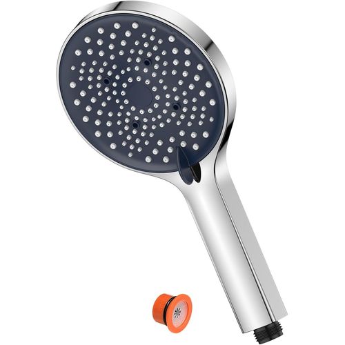KAL-Pommeau De Douche Économique D'Eau 8L/Min, Anti Calcaire Avec 6 Types De Jets, Pommeau Douche Grande 130 Mm Diamètre, Chromé