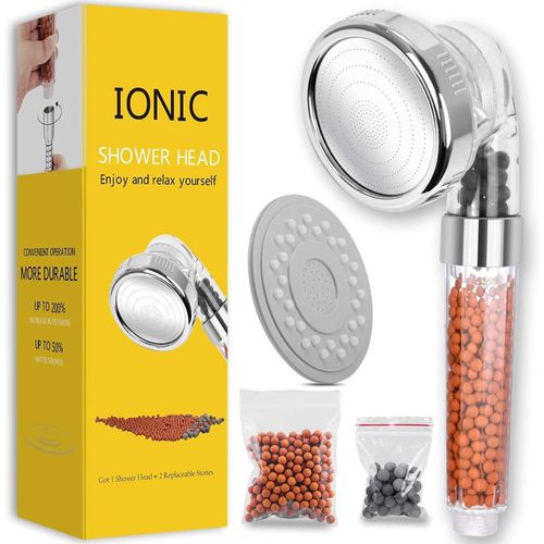 KAL-Pommeau De Douche, Pommeau Douche Anti Calcaire Économiseur D'Eau Haute Pression Filtre À Système De Filtrage Ionique (Douchettes 2 Filtration)