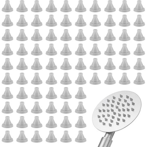 KAL-100 Pièces Buses De Douche En Silicone, Trou De Pulvérisation Remplacer Les Pièces, Buses De Rechange Pommeau De Douche, Buse Bec D'Arrosage Universel, Pour Diamètre Du Trou De 4Mm, Gris