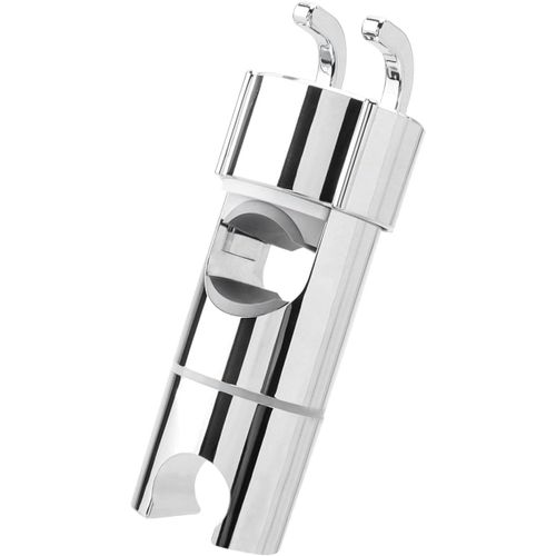 KAL-360° Support De Douche Réglable Avec 2 Crochets, Universel Support De Pommeau De Douche Pour Barre De Douche De 19-22 Mm, Abs Chromé Support Douchette À Main, Installation Facile