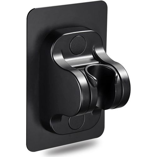 KAL-Support De Pommeau De Douche, Sans Perçage, Angle Autocollant, Réglable, Super Puissance, Étanche, Résistant À L'Humidité (Noir)