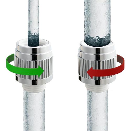 KAL-® Économiseur D'Eau Pour Douche Chrome | Réglable De 0,1 À 23 L/Min | Convient À Presque Toutes Les Douches, Robinets De Douche Et Têtes De Douche | Installation Sans Outil