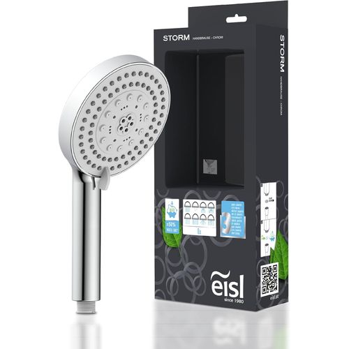 KAL-Dx5082 Pommeau De Douche Tempête Sans Tuyau, Pommeau De Douche À Main Économiseur D'Eau Avec 8 Types De Jets Multiples Et Raccord De Douche Standard, Chromé
