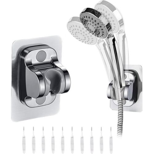 KAL-Réglable Support Douche, Support De Douche Mural, Support Pommeau De Douche, Support Douchette Accroche Pommeau De Douche Support Douche Sans Percage Ventouse Pommeau De Douche