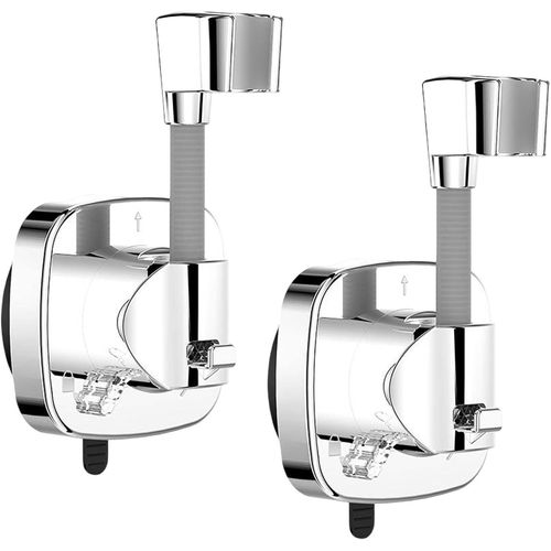 KAL-Lot De 2 Supports De Pommeau De Douche Sans Perçage \U2013 Support De Douche Réglable À 360° Avec Ventouse Puissante, Support De Douchette, Support De Pommeau De Douche, Support De Douche Pour Po