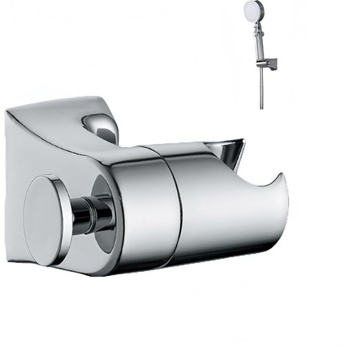 KAL-Support De Douche Robuste À 360° - Réglable - Avec Accessoires De Montage - Support De Pommeau De Douche Amélioré - Argenté
