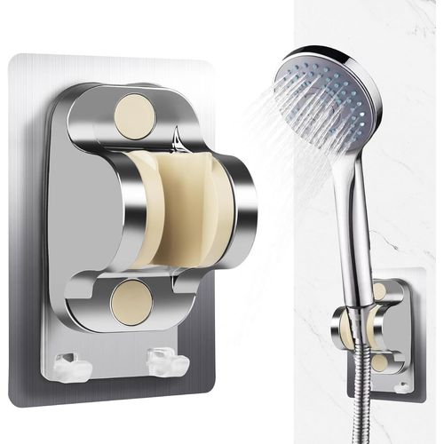 KAL-Barre De Douche Sans Perçage - Support Universel Avec Crochets - Support De Pommeau De Douche Sans Perçage Avec Adhérence Extrêmement Forte - Support De Douche Réglable - Accessoires De Salle De