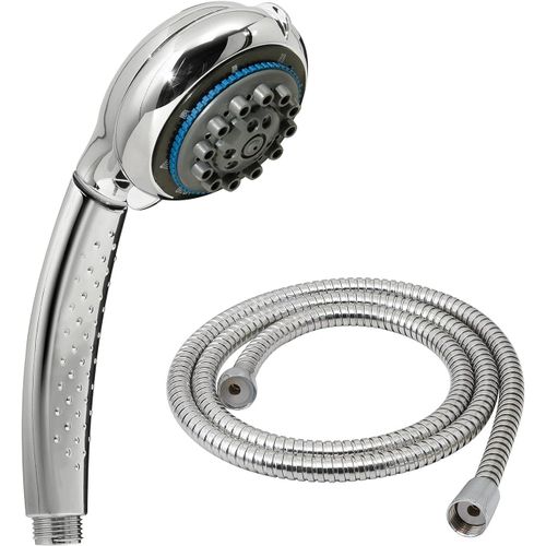 KAL-G-Speedy 00, Douchette Universelle Avec 8 Jets Chrome, Pommeau Flexible 150 Cm Avec Finition, 2 Ans De Garantie, Filtre De Douche Inclus, Unique