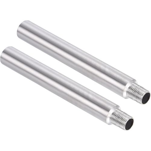 KAL-304 Inox Acier Douche Tête Extension Bras, 2 Paquet G1/8 Mâle À Femelle Filetage 100Mm Longueur Tuyau Raccord Douche Tête Rallonge